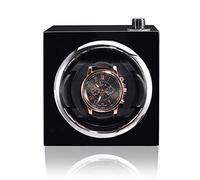 WDSOPK Winding Box Watch Winders - Classic Automatic Mechanical Watch Motor Shaker Red Orange Black Mini Single Watch Winding Device Watch Holder Display Jewelry Storage Box(4+0)