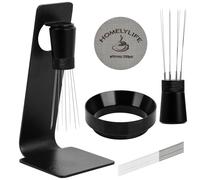 WDT Tool Filtre à café, 51mm Kit d'accessoires pour l'espresso - 150μm Filtre à café, 8 aiguilles, agitateur de distribution de café, entonnoir de dosage pour le barista.
