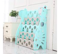 WDW Bibliothèque pour enfants - Bibliothèque en plastique avec accès facile - 4 étagères d'affichage pour crèche, salle de jeux, jardin d'enfants - 85 x 70 x 30 cm - Bleu