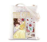 WDW Princess Movie Merchandise Sac fourre-tout Belle Rose Cadeau de vacances Cadeau de vacances Love Breaks The Curse Sac en toile pour les fans, Sac fourre-tout malédiction, 35*40cm