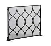 WDWDW Grille de Protection Anti-étincelles Noire pour cheminée, Panneau Plat, revêtement décoratif Anti-étincelles pour intérieur