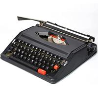 WDWDW Machine à écrire Vintage Classique rétro Traditionnelle Portable pour écrivains avec Ruban Double Bobine Noir et Rouge, élégante.