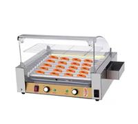 WDWDW Machine à Hot-Dogs Professionnelle, 1050 W, Grill électrique en Acier Inoxydable avec Interrupteur indépendant, 50-200℃ Ajustement