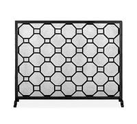 WDWDW Pare-étincelles décoratif Contemporain à Poser, Cadre en Fer forgé avec Grille métallique, 100 cm L x 80 cm H x 20 cm P.