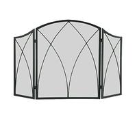 WDWDW Pare-étincelles/Pare-Flammes Pliable à 3 Panneaux en Maille Noire, Style Ferme, de 125 cm de Large, à Poser soi-même dans Le Salon.