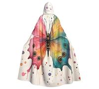WDXQHY Cape à capuche pour adulte avec motif papillon dégradé - Cape de fête élastique confortable - Parfaite pour les costumes, les déguisements, les fêtes d'Halloween