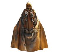 WDXQHY Cape à capuche tigre de la savane africaine pour adulte avec capuche confortable et élastique, parfaite pour les costumes, les cosplay, les fêtes d'Halloween