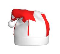 WDXQHY Chapeau de Noël en peluche drapeau canadien pour adulte, décoration de vacances et accessoire de fête, chapeau de Noël pour adulte