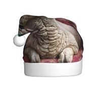 WDXQHY Chapeau de Noël en peluche « The Alpaga on the Throne » pour adulte, décoration de vacances et accessoire de fête, chapeau de Noël pour adulte
