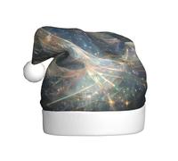 WDXQHY Chapeau de Noël kaléidoscope aurore en peluche pour adulte - Décoration de vacances festive et accessoire de fête - Chapeau de Noël pour adulte - Décoration de fête