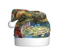 WDXQHY Cottage by the River Chapeau de Noël en peluche pour adulte Décoration de vacances et accessoire de fête Chapeau de Noël pour adulte Décoration de fête Chapeau