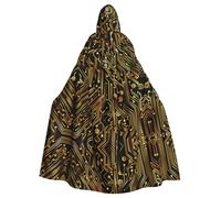 WDXQHY Diagramme de circuit imprimé Halloween Cape à capuche en polyester imprimé complet pour cosplay, bal masqué, bande dessinée, tissu léger et confortable anti-démangeaisons avec fermeture à nouer