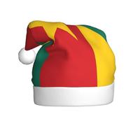 WDXQHY Drapeau du Cameroun Chapeau de Noël en peluche pour adulte Décoration de vacances et accessoire de fête Chapeau de Noël pour adulte Décorations de fête Chapeau