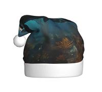WDXQHY Énorme épaulard adulte chapeau de Noël en peluche décoration de vacances festive et accessoire de fête chapeau de Noël pour adultes décorations de fête chapeau