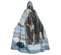 WDXQHY Majestic Mammoth Cape d'Halloween pour adulte avec capuche confortable et élastique, parfaite pour les costumes, les cosplay, les fêtes d'Halloween