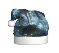 WDXQHY The Night White Fox Chapeau de Noël en peluche pour adulte Décoration de vacances et accessoire de fête Chapeau de Noël pour adulte Décoration de fête Chapeau
