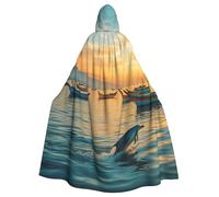 WDXQHY Village de pêcheurs en bord de mer pour adulte - Cape à capuche confortable et élastique - Parfaite pour les costumes, les cosplay, les fêtes d'Halloween