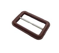 WDZDS 25-60 mm Noir/Brwon Boucle en Cuir véritable de Remplacement Boucle de Ceinture recouverte de Cuir Cuir de Remplacement pour l'artisanat Boucle coulissante Triglide