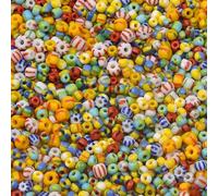 WDZDS 270/480/1300 pièces 3/4/5 mm Perles de rocaille en Verre rayées tchèques colorées, Perles de Verre pour Bricolage, Fabrication de Bijoux, Accessoires Faits à la Main, projets pour Enfants