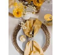 WDZDS 50/100 pièces 32x32 cm Serviettes en Lin de Coton Vert Serviettes rustiques Serviettes en Tissu guaze Serviettes de Mariage rustiques Serviettes en Lin rustiques pour Les dîners