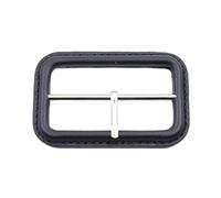 WDZDS Intérieur 2,5-5 cm Noir Boucle en Cuir véritable Remplacement de Boucle de Ceinture recouverte de Cuir avec épingle pour l'artisanat Boucle coulissante Triglide