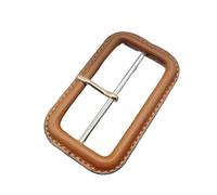 WDZDS Intérieur 2,5-6 cm Blanc/Noir Boucle en Cuir véritable Boucle de Ceinture recouverte de Cuir de Remplacement avec épingle pour l'artisanat Boucle coulissante Triglide