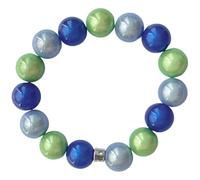 WDZDS Magic Pearls Bracelets extensibles, 14 mm, en acrylique, effet 3D, perles réfléchissantes magiques, bracelet extensible pour femme, accessoire de fête, vêtements de loisirs (Blue Green Series1