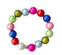WDZDS Magic Pearls Bracelets extensibles, 14 mm, en acrylique, effet 3D, perles réfléchissantes magiques, bracelet extensible pour femme, accessoire de fête, vêtements de loisirs (style mixte 3