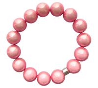 WDZDS Magic Pearls Bracelets extensibles, 14 mm, en acrylique, magique, effet 3D, perles réfléchissantes, bracelet extensible pour femme, accessoire de fête, vêtements de loisirs (rose, perles de 14