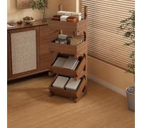 WDZDS Petite Bibliothèque d'angle en Bois Solide, Étagère de Rangement Mobile, Espace de Bureau Économique, Idéal pour Étudiants et Maison, Peu encombrante
