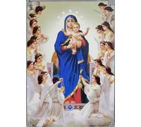 WDZFF 1000 pièces ，Affiche ，Difficult Puzzle ，Gifts ，Colorful ，The Madonna Oil Painting ，Jeux De Mémoire Et De Cognition pour Les Personnes Âgées ，Décoration Murale - Kx283Zs