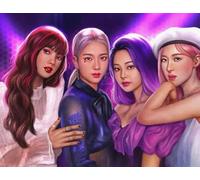 WDZFF 1000 pièces ，Colorful Fun Puzzle ，Photos ，Gifts ，Korea Group Band Blackpinks ，Jouets De Défi Personnalisés pour Adultes ，Décoration Murale - Kx227Zs
