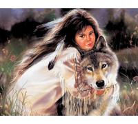 WDZFF 1000 pièces - Photos - Gifts - Irregular Puzzle - Nativess and Wolfs Painting - Jouets De Défi Amusants en Famille - Décoration Murale - Kx384Zs