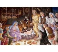 WDZFF Puzzle 1000 pièces - The Birth of Jesus Art Oil Painting - Jeux De Mémoire Et De Cognition pour Les Personnes Âgées - Jouets De Défi Amusants en Famille - Kx427Zs