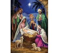 WDZFF Puzzle 1000 pièces - The Birth of Jesus Art Oil Painting - Jeux De Mémoire Et De Cognition pour Les Personnes Âgées - Jouets De Défi Amusants en Famille - Kx431Zs