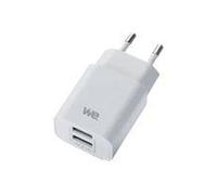 Chargeur Secteur Adaptateur USB Universel WE - 2 Ports USB-A - Blanc - pour Apple iOS, Android, Huawei, Honor