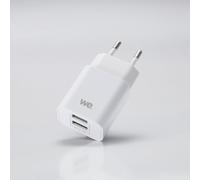WE - Adaptateur secteur - 10 Watt - 2.1 A - 2 connecteurs de sortie (USB)