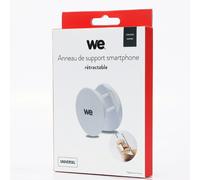 We Anneau De Support Universel Smartphone Blanc: Anneau Retractable - Fonction Support Doigts Et Support Horizontale - Fixation Colle 3m