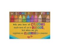 We Are A Box Of Crayons Poster, Inspirational Classroom Decor Sign Promoting Diversity and Inclusion, Welcome to Our Pack Wall Art for Teachers(Framed,16x24inch(40x60cm))