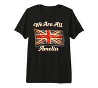 We are All Amelia - Motif Union Jack Vintage T-Shirt Haut de Gamme