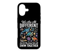 We are All Different But in This School We All Swim Together Coque pour iPhone 17