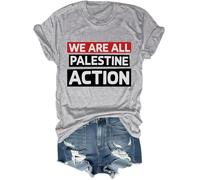 We are All Palestine Action Shirt Unisexe, gris, 3XL