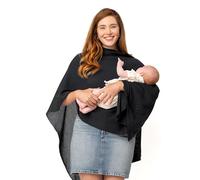 We are Amma | The Cocoon™ - Indispensables pour nouveau-né : couverture d'allaitement pour l'allaitement | Pull d'allaitement utilisé comme couverture d'allaitement (noir, taille unique)