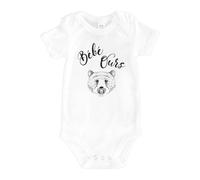 We Are Family - Body Humoristique pour Bébé, Motif Bébé Ours - Manches Courtes - Cadeau Personnalisé - 100% Coton Peigné Ringspun - - Blanc