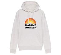 We Are Family, Sweat à Capuche Humoristique, pour Femme, Madame Bonheur Waf, Manches Longues, Cadeau Original, Sweat Humour 50% Coton 50% Polyester, Blanc Chiné, Taille L