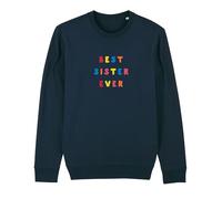 We Are Family, Sweat Humoristique, pour Femme, Best Sister Ever Colorée Waf, Manches Longues, Coupe Classique, Cadeau Original, Sweat Humour 50% Coton 50% Polyester, Navy, Taille XS