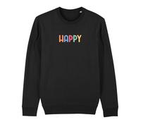 We Are Family, Sweat Humoristique, pour Femme, Happy Coloré, Manches Longues, Coupe Classique, Cadeau Original, Sweat Humour 50% Coton 50% Polyester, Noir, Taille S