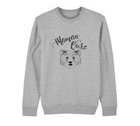 We Are Family, Sweat Humoristique, pour Femme, Maman Ours, Manches Longues, Coupe Classique, Cadeau Original, Sweat Humour 50% Coton 50% Polyester, Gris Chiné, Taille M