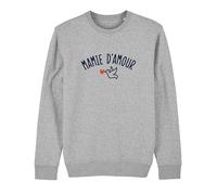 We Are Family, Sweat Humoristique, pour Femme, Mamie d'amour W, Manches Longues, Coupe Classique, Cadeau Original, Sweat Humour 50% Coton 50% Polyester, Gris Chiné, Taille XS