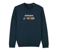 We Are Family, Sweat Humoristique, pour Femme, Marraine d'amour Colorée Waf, Manches Longues, Coupe Classique, Cadeau Original, Sweat Humour 50% Coton 50% Polyester, Navy, Taille XXL